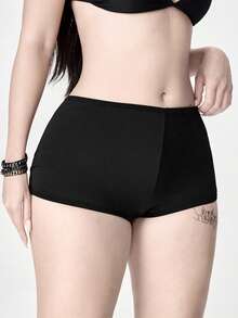ROMWE 1 chiếc quần lót nữ kiểu hipster đính đá hình đầu lâu phong cách Gothic - màu đen - Xem 5