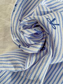 Modelyn Quần nữ mùa hè kiểu dáng thường ngày kẻ sọc và nơ - Nhiều màu - Xem 7