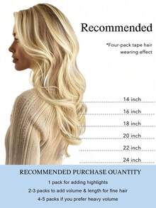 20PCS Straight Tape In Human Hair Extensions 100% Real Remy Human Hair 14-24inches Natural High Quality 50G/Pack For Salon Silky Seamless Invisible PU Tape In Hair Extensions - S18A/613A - View 6