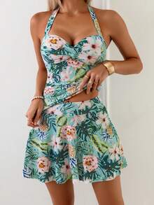 Swim Lushoire Bộ đồ bơi Tankini in hoa gợi cảm và thanh lịch dành cho nữ, đồ bơi hai mảnh thoải mái cho bãi biển, khu nghỉ dưỡng, bơi lội, mùa hè. - Nhiều màu - Xem 5