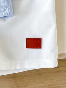 Playful Pals Bộ 2 món cho bé trai: Áo sơ mi ngắn tay cổ tàu kẻ caro màu xanh nhạt cài cúc và quần short ống rộng cạp chun, thích hợp cho các dịp thường nhật mùa hè. - Xanh và trắng - Xem 6