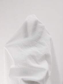 EMERY ROSE Áo sơ mi tay cánh hoa màu trơn cỡ lớn, cài cúc, thích hợp cho mùa hè. - trắng - Xem 6