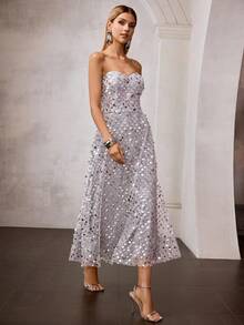 MOTF Soiréza SEQUIN FORMAL DRESS, SPRING/SUMMER - Grey - View 7