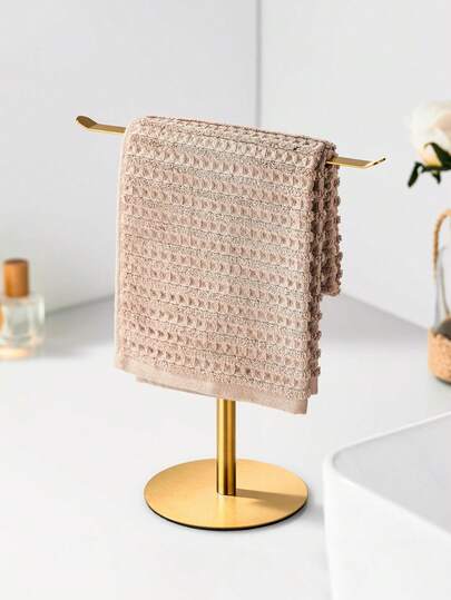 מתלה מגבות זהב, מתלה מגבות בצורת T לחדר האמבטיה, מתלה מגבות למטבח, הופך את אחסון המגבות לפשוט ונוח יותר