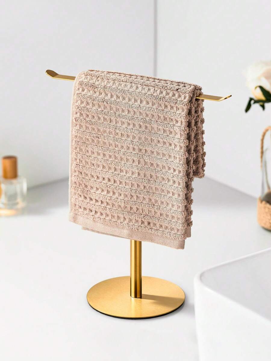 Toallero dorado, toallero en forma de T para baño, toallero de cocina, que hace que el almacenamiento de toallas sea talla grande simple y conveniente - Dorado - Ver 1