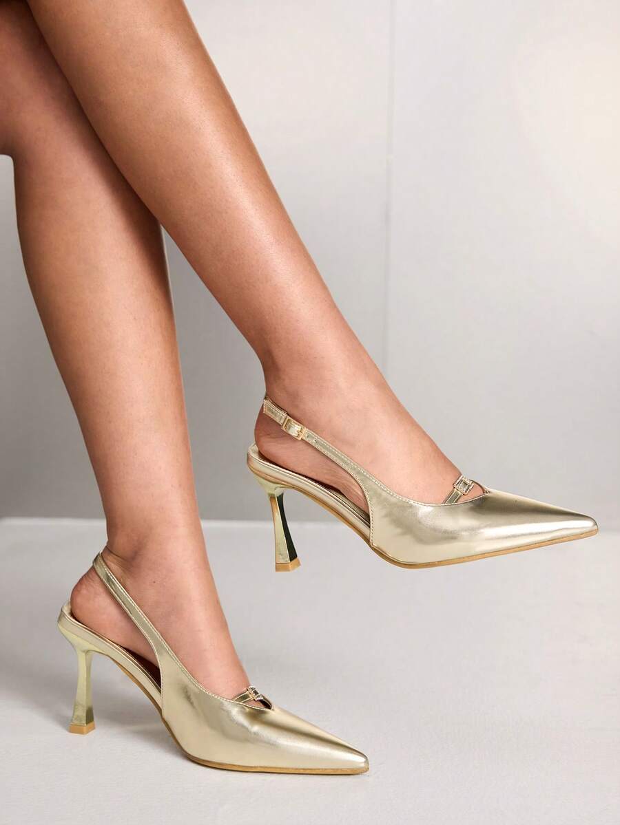 CUCCOO SZL Women's High Heel Pumps, Office/Commute High Heel Pumps, Fashionable High Heel Pumps - Light gold - View 1