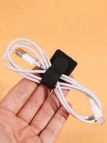 Desktop Data Cable Storage And Organizing Tool - Computer Cable Bundling Tape - Black - View 9