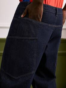 Manfinity Roghcode Men's Loose Casual Versatile Straight Leg Jeans - Blue - View 7