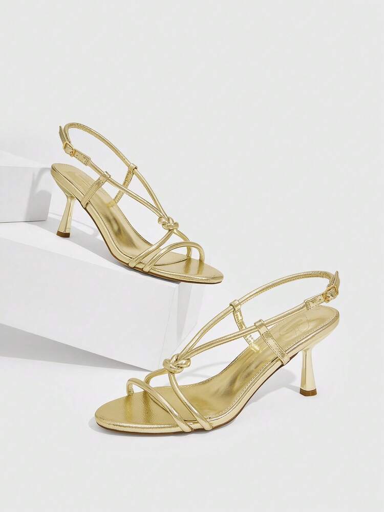 CUCCOO SZL Women's Round Toe Thin Heel Mesh Bowknot High Heel Sandals Valentine's Day