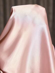 SilkySpell 1pc Women's Sexy V-Neck Backless Slip Dress, Floral Embroidery Hollow-Out Satin Mini Skirt, All Season - Pink - View 8