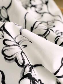 GlowEve 女士花卉印花收腰无袖连衣裙，春夏款 - 黑與白 - 查看 3