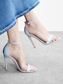 CUCCOO BIZCHIC 女士交叉镶钻细高跟踝带凉鞋，魅力玻璃踝带凉鞋，适合夏季毕业舞会、度假、返校、大学生等场合，优雅百搭，商务休闲，春假、复活节、圣诞节等场合皆宜。 - 淺藍 - 查看 3