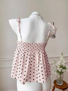 Comfortcana 浅粉色波点编织吊带背心（女款） - 淺粉色 - 查看 2