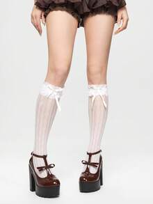 ROMWE Kawaii 女士性感派对夜店厚底粗跟鞋，春秋季时尚闭趾T字带金属可调节扣踝带舒适高跟玛丽珍鞋。 - 棕色 - 查看 2