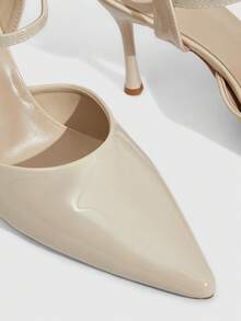 CUCCOO SZL Women Shoes Women's Pointed Thin High Heel Apricot Women's High Heel Shoes Ankle Strap Backempty Shoes Fashion Sexy Party Banquet Nightclub Fashion Simple High Heel Women's Shoes Valentine's Day