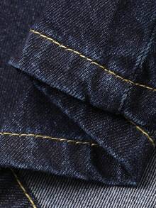 Livesso Women's Sleeveless V-Neck Waist Cinched Denim Jumpsuit - Blue - View 8