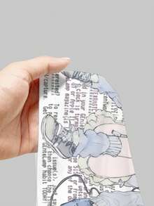 ROMWE Anime 夏季休闲动漫少女卡通印花吊带背心 - 白色 - 查看 5