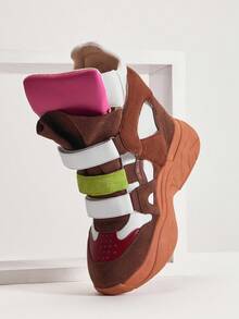 Solezae Giày thể thao Maranto Balskee nhiều màu giả da lộn cổ cao có quai dán, cổ cao có đệm, đế xuồng ẩn, kiểu dáng thể thao sang trọng dành cho nữ - Nhiều màu - Xem 3