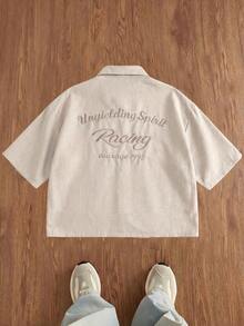 SWAVVY Men's Casual Shirt, Campus Style, Fashion Versatile For Daily Wear, Dating, Family, Retro - Apricot - View 3