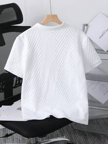 Vacaura 青少年男童撞色罗纹条纹短袖Polo衫 - 白色 - 查看 2