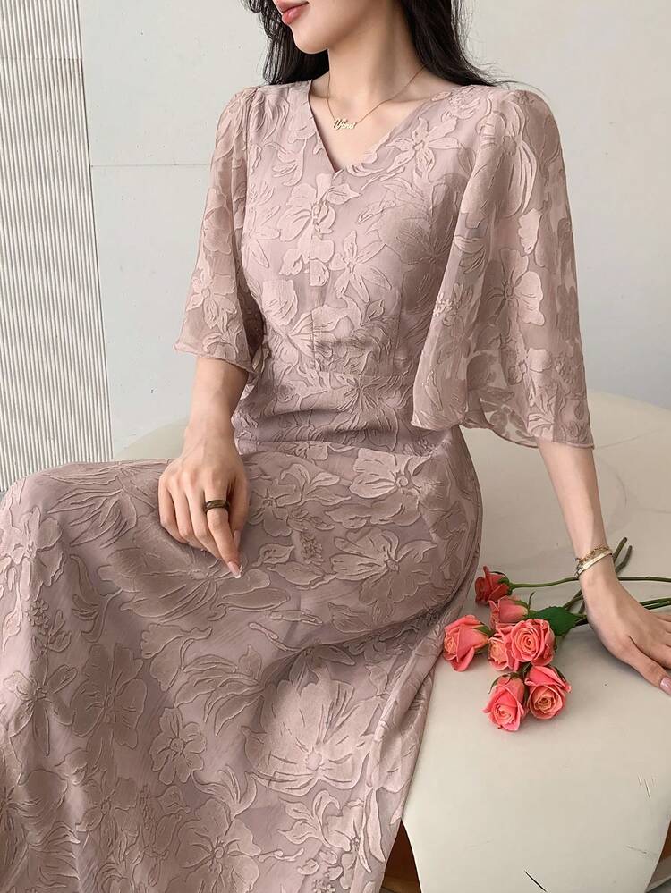 Elegant Long Dress For Women, Textured Fabric, Suitable For Spring/Summer, Weddings, Parties, Formal Occasions, Commuting Sun Dresses For Women
