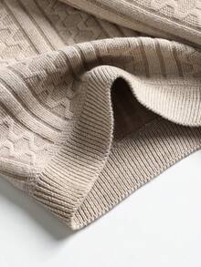 Manfinity CityGents Men's Textured Polo Collar Short Sleeve Casual Knit Top