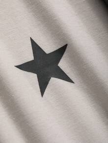 DAZY Color Block T-Shirt With Star Print And Raglan Sleeve Y2k,Fall Clothes Long Sleeve Women Tops - Multicolor - View 5