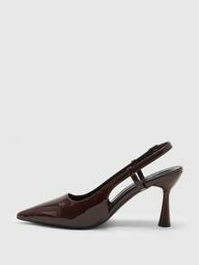 CUCCOO BIZCHIC 女士尖头细高跟棕色时尚基础款日常百搭通勤鞋女士高跟鞋露跟鞋女鞋 - 咖色 - 查看 10