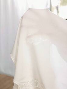 SHEIN Fashionable White Soft Fabric Lace Patchwork Casual Loungewear Pajama Set - White - View 8