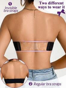 DesireSculpt 女士无钢圈轻薄衬垫文胸，隐形后背，百搭款式，黑色 - 黑色 - 查看 2