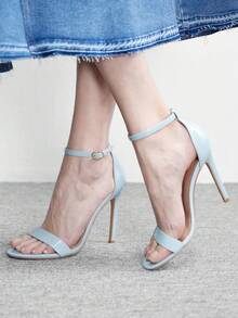 CUCCOO BIZCHIC 女士交叉镶钻细高跟踝带凉鞋，魅力玻璃踝带凉鞋，适合夏季毕业舞会、度假、返校、大学生等场合，优雅百搭，商务休闲，春假、复活节、圣诞节等场合皆宜。 - 淺藍 - 查看 4
