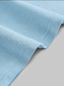 ROMWE Kawaii Áo thun nữ in hình mèo dễ thương mặt ngại ngùng ngôi sao trái tim phong cách Hàn Quốc cổ điển, họa tiết vintage. - Màu xanh nhạt - Xem 3