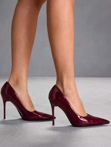 CUCCOO SZL Women Shoes Women's Pointed Stiletto Elegant Elegant Fashion Sexy Burgundy Women's High Heels Shoes Suitable For Parties Parties Banquets Nightclubs And Other Occasions Women's Shoes - Mirror burgundy - View 7