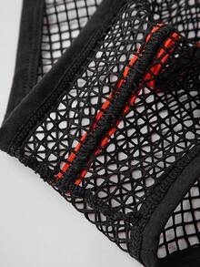 Men's Letter Print Mesh Sexy Thong Underwear - Multicolor - View 6