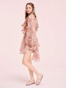 CUCCOO DOLLMOD 粉色蕾丝花卉透气玛丽珍平底鞋，舒适通勤女鞋，温柔仙气百搭鞋 - 粉色 - 查看 6