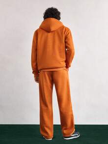 Open Phase 2件套男士秋冬休闲运动连帽套装 INS风，日常搭配，男友/老公礼物 - 橘色 - 查看 2
