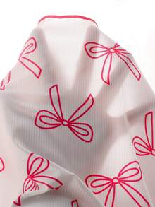 2pcs/Set Girls' Cute Bow & Heart Print Short Sleeve Pajama Set, Home Clothes