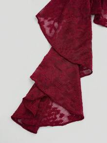 Sweetra Đầm ren gợi cảm và thanh lịch dành cho nữ, kiểu dáng bất đối xứng, xếp ly, buộc dây vai, thích hợp cho mùa xuân/hè. - Đỏ - Xem 5