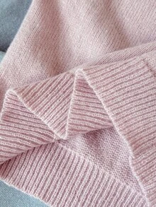 SHEIN 少女休闲家居套头毛衣，优雅刺绣蕾丝饰边爱心图案宽松插肩袖针织衫，柔软舒适厚实 - 藕粉色 - 查看 5