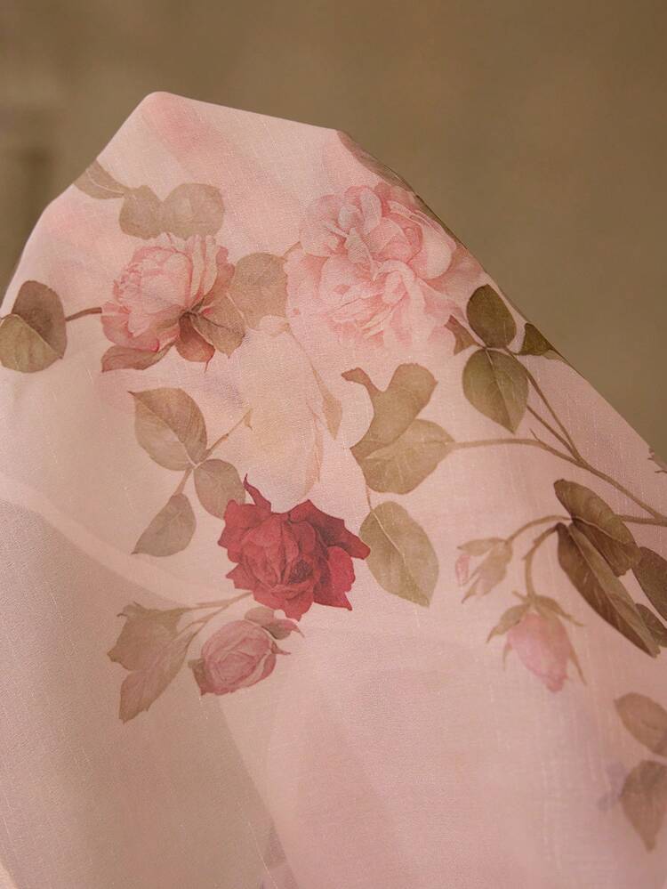 WOMEN'S ROMANTIC ELEGANT FLORAL PRINTED LONG SLEEVE BLOUSE, SPRING/SUMMER