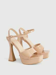 CUCCOO LuxiPop Giày sandal cao gót dành cho nữ - Màu be - Xem 8