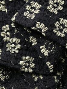 DAZY Young Girl Floral Print Casual A-Line Skirt With Slit - Black - View 7