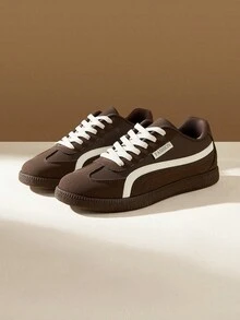 CUCCOO EASI 2026 New Spring Women's Retro Versatile Casual Sports Shoes, Flat White Sneakers - Brown - View 2