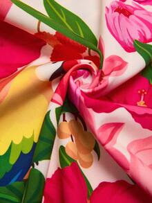 SHEIN VCAY 大码露肩短袖上衣和宽松长裤两件套 - 彩色 - 查看 7