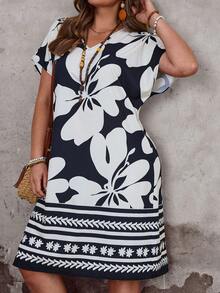 EMERY ROSE Đầm nữ cỡ lớn in hoa cổ chữ V tay ngắn kiểu dáng thường ngày/Mùa hè/Kỳ nghỉ hè xuân đầm hoa xanh trắng đầm xanh trắng đầm cỡ lớn kiểu Hawaii đầm hoa tay ngắn đầm hè đầm bơi kín đáo, đầm xuân, đầm hoa cho nữ đầm in hoa đầm họa tiết đầm mùa hè thường ngày đầm nghỉ dưỡng đầm Hawaii đầm hoa Hawaii đầm nghỉ dưỡng đầm họa tiết đầm cổ chữ V dáng rộng đầm họa tiết da báo đầm đen trắng đầm hè nữ đầm thường ngày nữ - Nhiều màu - Xem 6