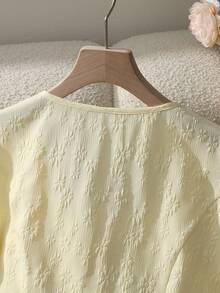 GlowEve 女士优雅职业装短袖衬衫，2026春夏新款 - 淡黃色 - 查看 6