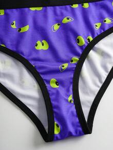 SCOOBY-DOO X SHEIN Women's Comfortable Dog & Eye Print Camisole Top And Panty Set - Purple - View 5