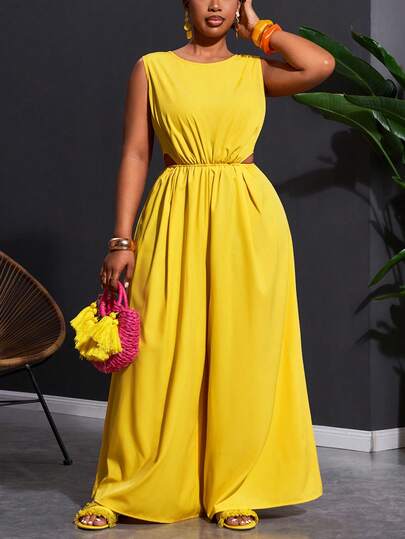 Slaydiva 2026 Spring/Summer New Arrival Music Festival, Easter, St. Patrick's Day, Western, Nomadic, Birthday Party, Graduation, College Style, Student Wear, Casual Everyday, Basic Versatile, Leisure, Cruise Travel, Beach, Sunbathing, Viral , Streetwear, Wedding Guest Boho, Commute, Brunch, Minimalist Basic, Y2K Streetwear Chic, Best Selling Item, Casual Date, Lightweight Short Sleeve Jumpsuit, Plus Size Jumpsuit - Orange