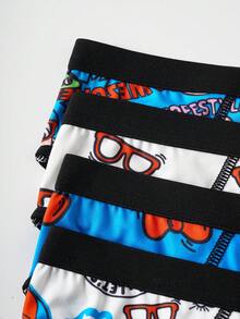 Blippi X SHEIN 男童全印花舒适三角裤 - 藍白色 - 查看 5