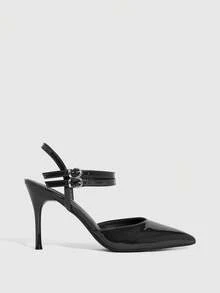 CUCCOO SZL Women Shoes Women Pointed Stiletto Black Ankle Strap Fashion Sexy Dinner Party Business Commuter Women High Heel Shoes Empty Shoes - Black - View 4